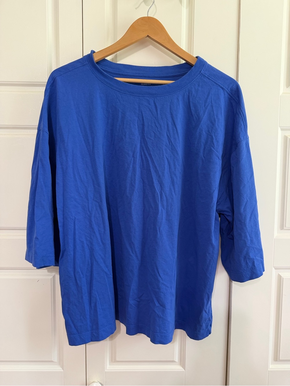 Anthropologie Blue Short Sleeve Relaxed Crewneck Tee